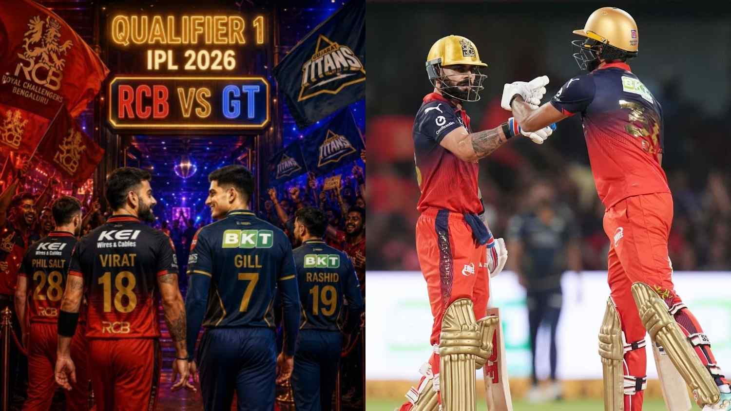 RCB vs GT IPL 2026 Qualifier 1 Betting Odds & Prediction